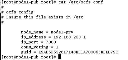 Ocfs Config file Contents