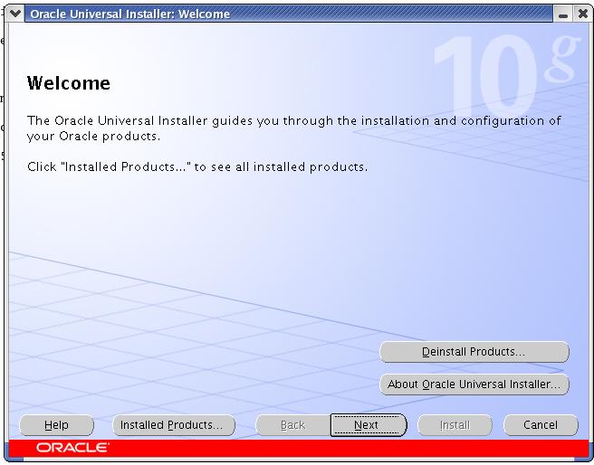 welcome screen