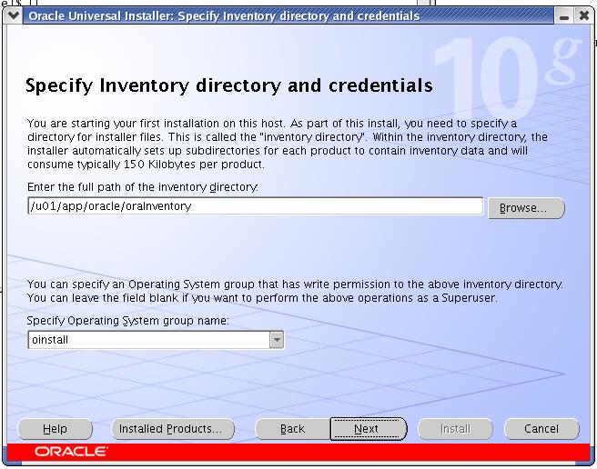 OraInventory Selection
