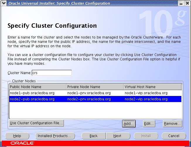 Specify Cluster Configuration