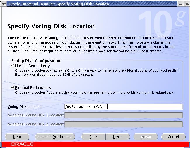 Voting Disk file Location