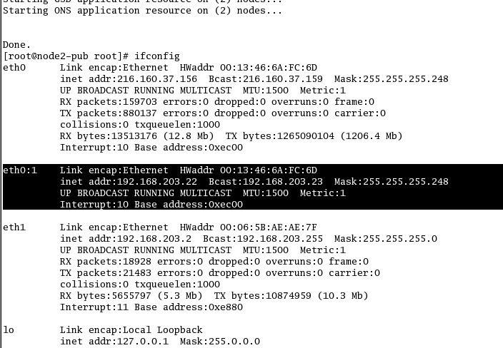 Checking Virtual IP configuration