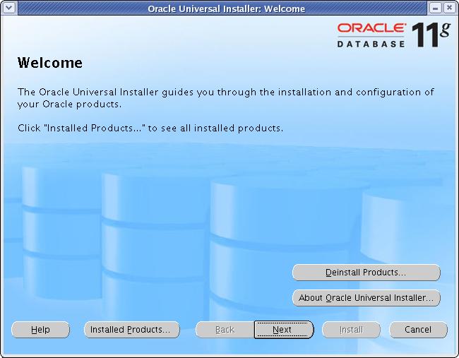 welcome screen